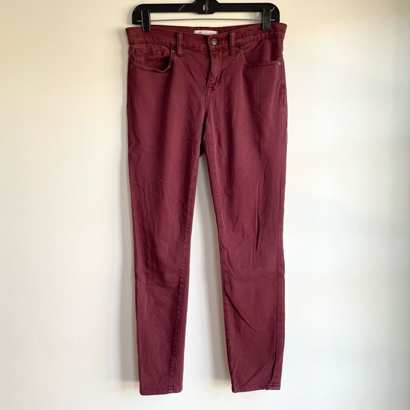 Madewell Burgundy Skinny Skinny Jeans - Picture 1 of 6